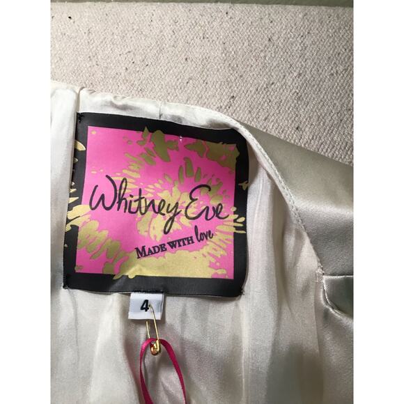 Women Silk Scallop Collar Blazer Sz. 4 NWT Whitney Eve 100% Silk Jacket - Picture 11 of 12